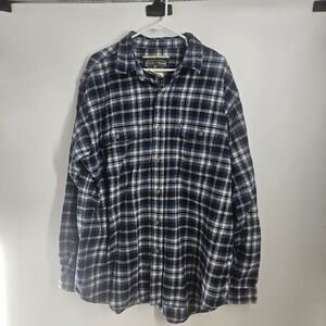 Field & Stream Mens XXL ,Tall, EEGA ,blue‎ plaid flannel shirt.